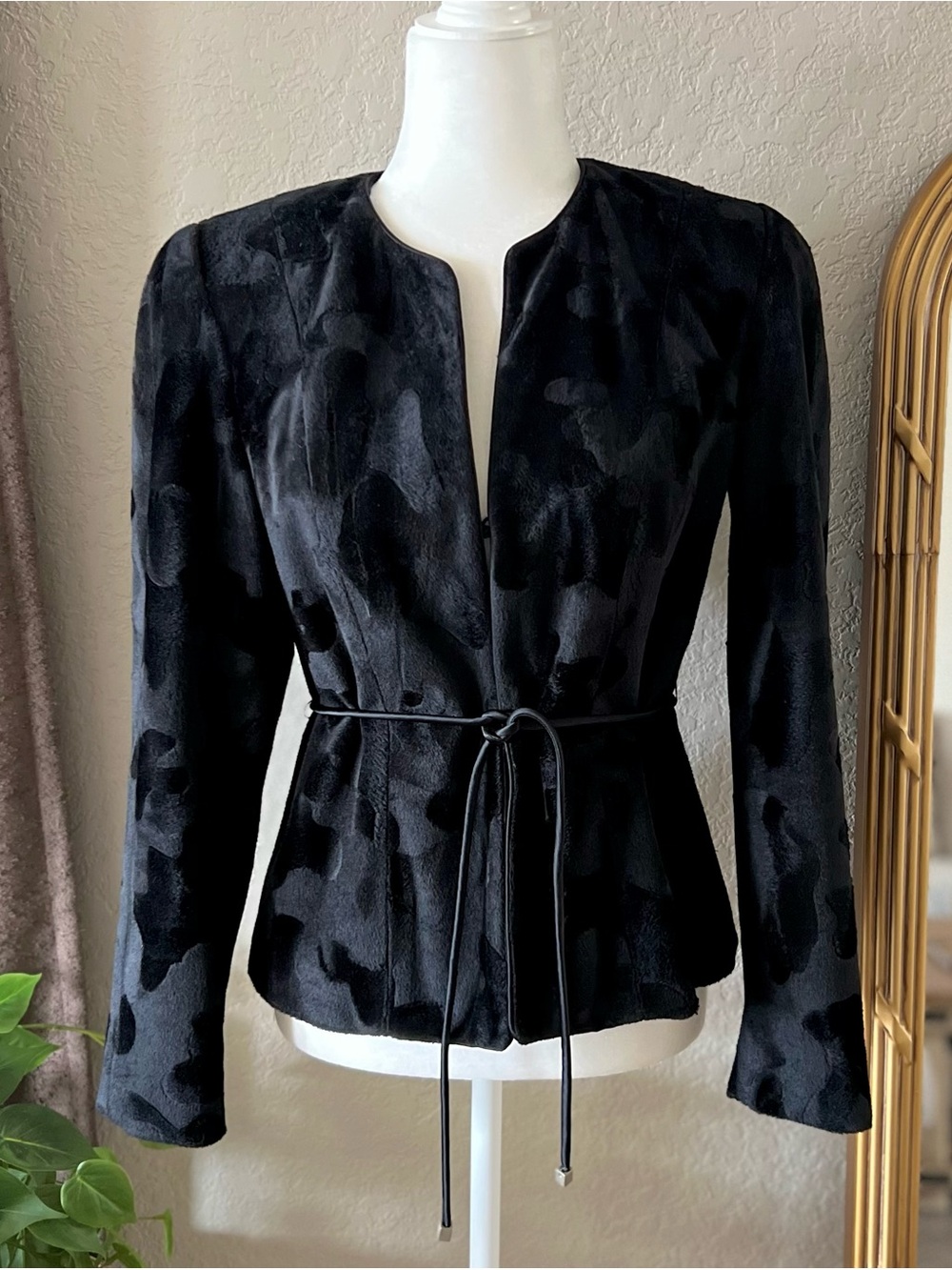 Vintage Alex Garfield Short Satin Belt Jacket
